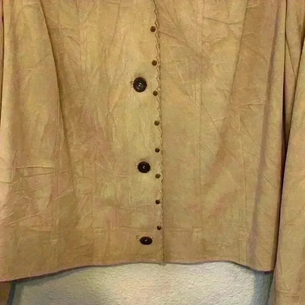 Requirements tan faux suede jacket sz XL lightweight fall winter grandmacore - Picture 4 of 7
